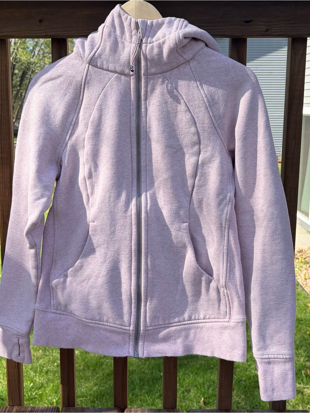 Lululemon Blush Pink Heather Hooded Full Zip Scuba